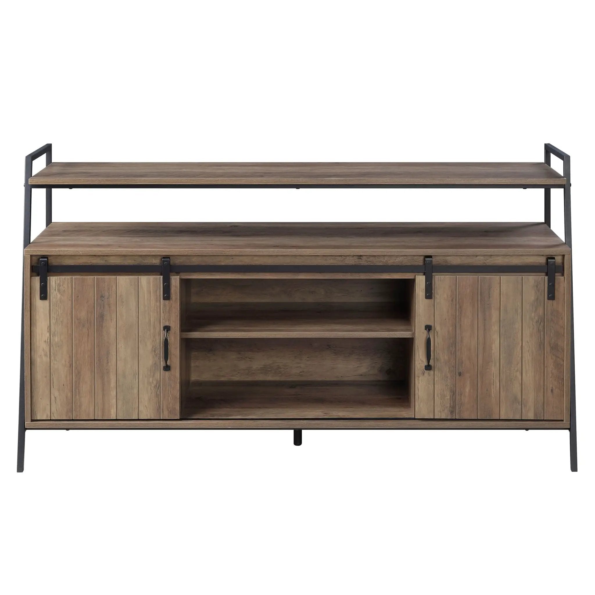 Rashawn - TV Stand - Rustic Oak & Black by Unique Piece Furniture