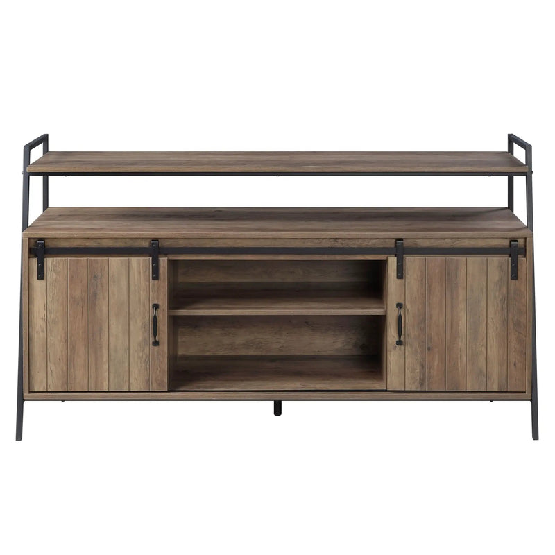 Rashawn - TV Stand - Rustic Oak & Black by Unique Piece Furniture
