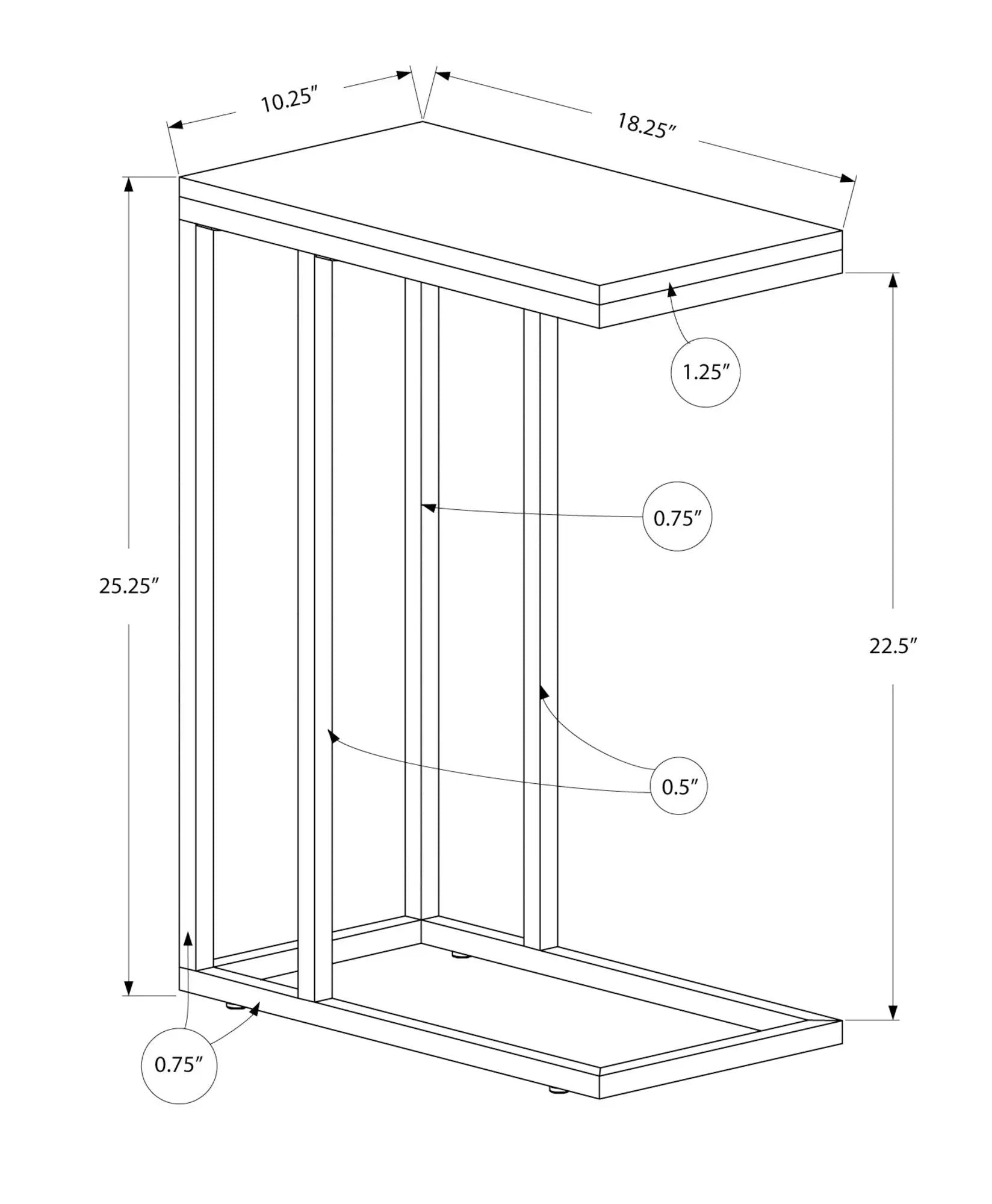 C-Shaped Accent Table For Living Room by Unique Piece Furniture