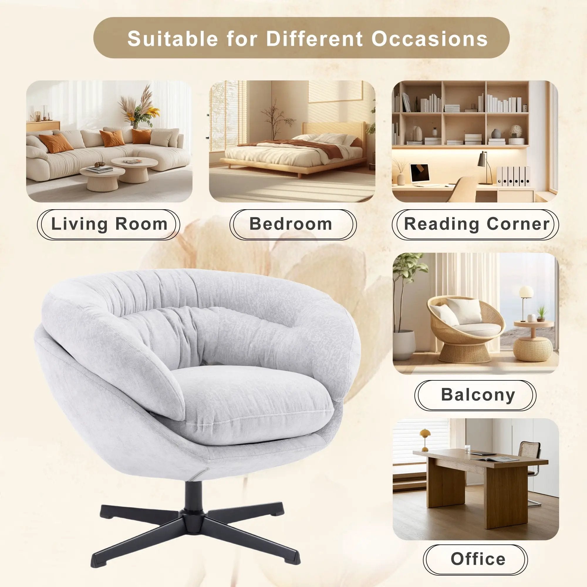 Modern Office Chair With 360 Degree Swivel by HouseOfZazla