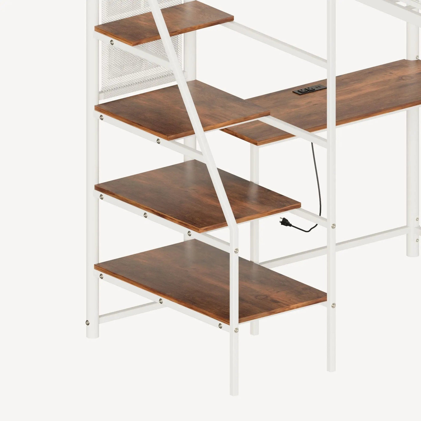 Metal Loft Bed With Built - In Charging Station And LED Light by Unique Piece Furniture