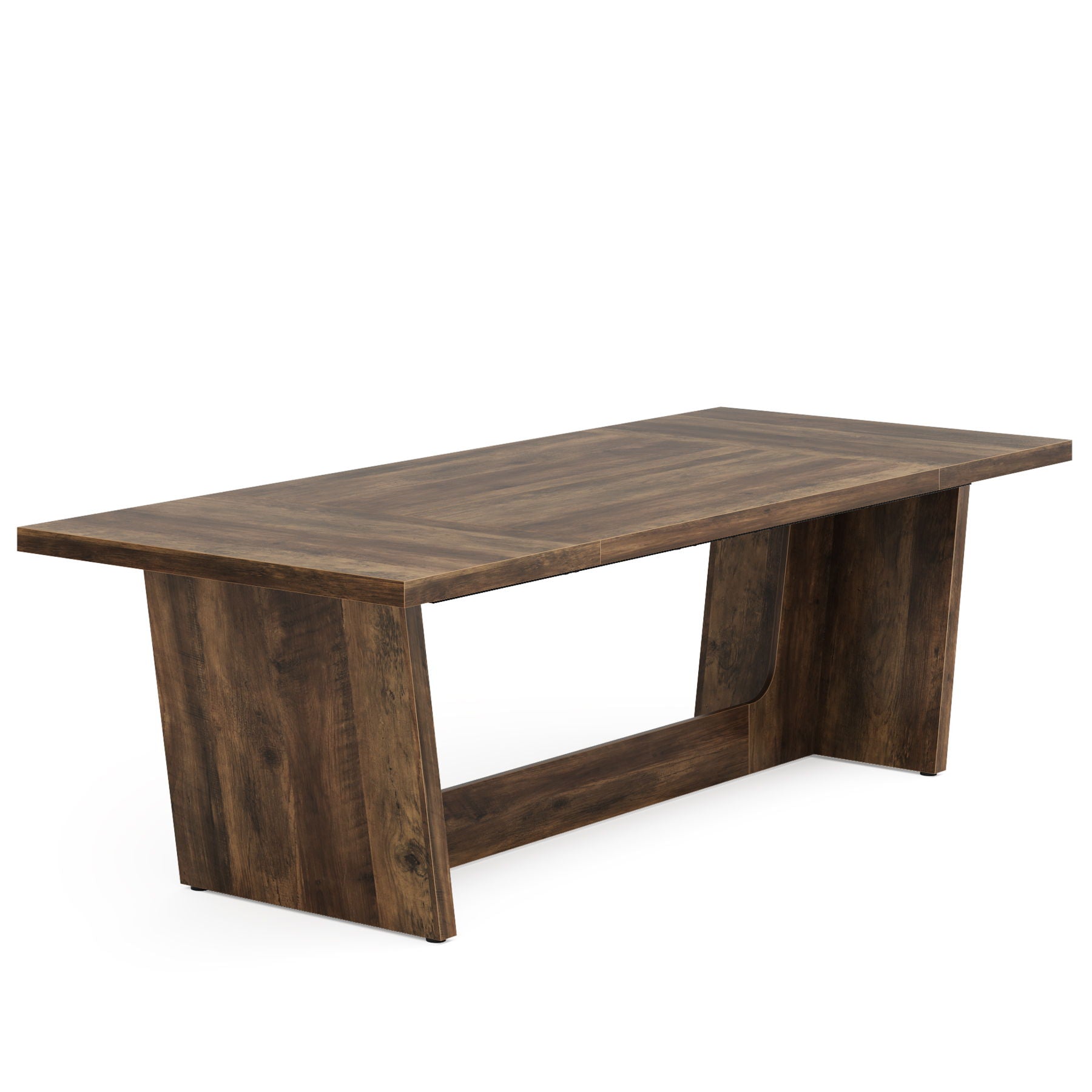 Executive Desk For Home Office, Computer Table With Pedestal, Large Writing Workstation - Brown by HouseOfZazla