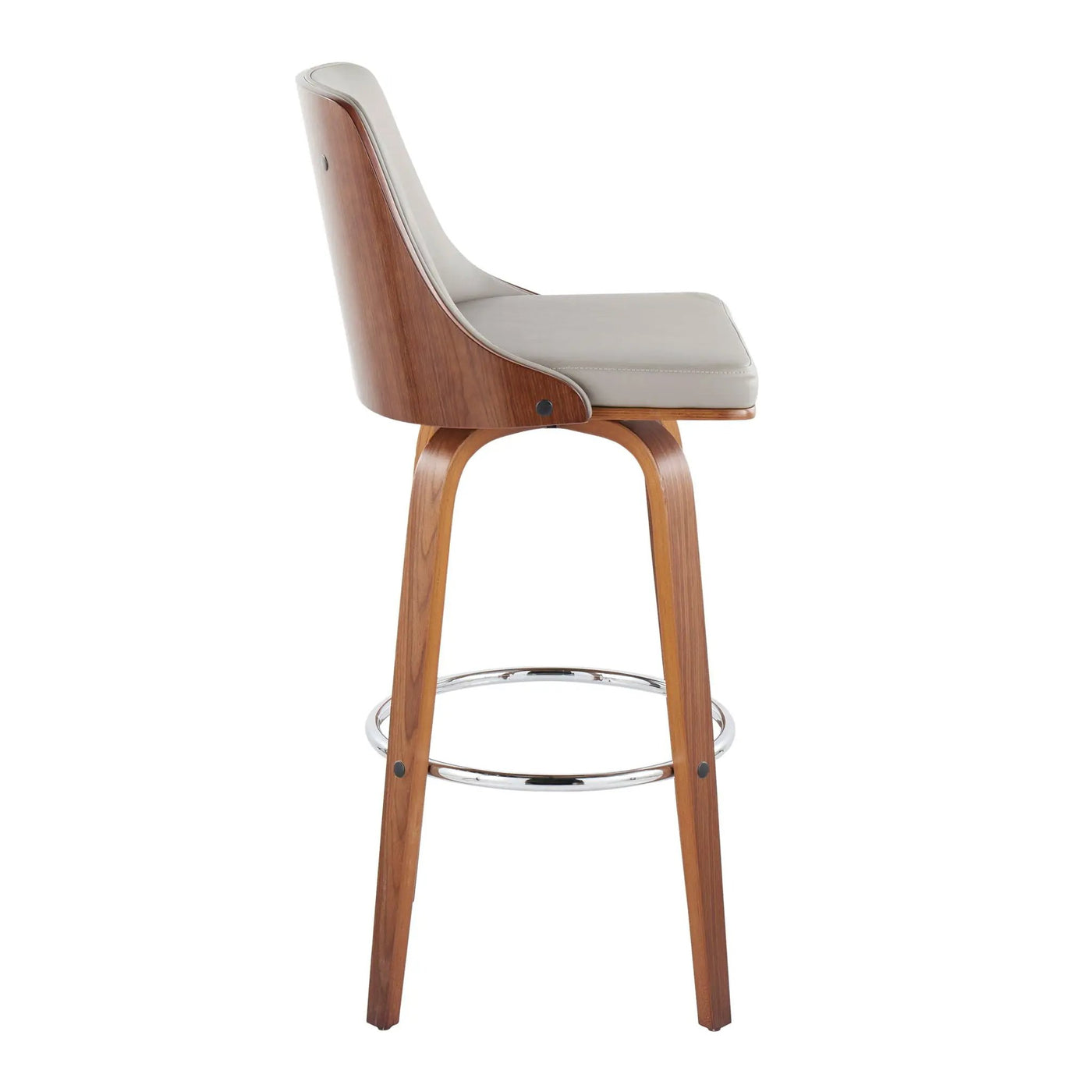 Gianna - Mid Century Modern Fixed Height Barstool With Swivel With Round Footrest (Set of 2) by HouseOfZazla