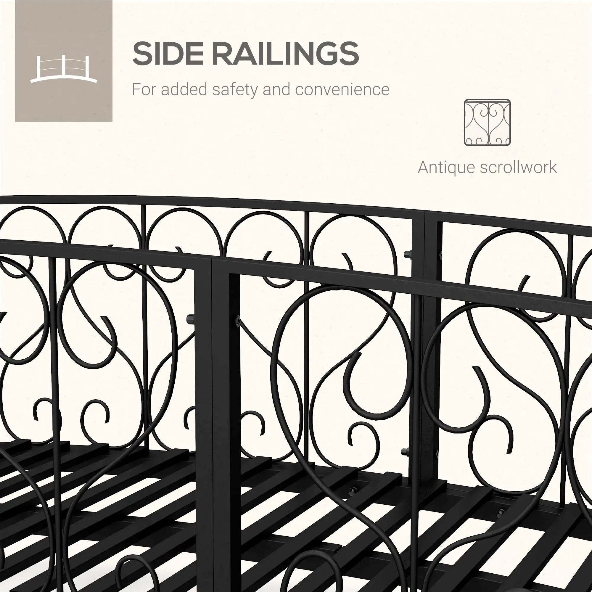 Outsunny 7' Metal Arch Garden Bridge with Safety Siderails by HouseOfZazla