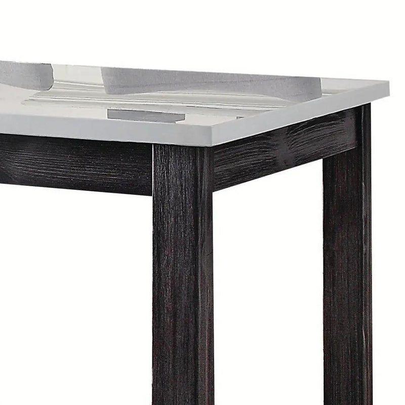 Yelena - Counter Height Table With Marble Top - Marble Top & Weathered Espresso by Unique Piece Furniture