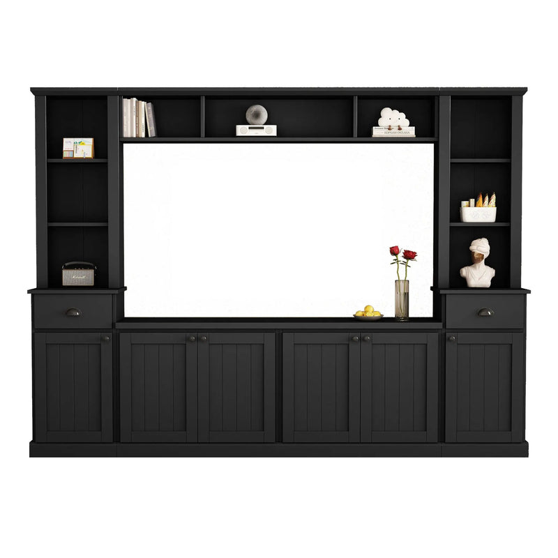 Minimalist Entertainment Wall Unit Set With Bridge For TVs Up To 75" by HouseOfZazla
