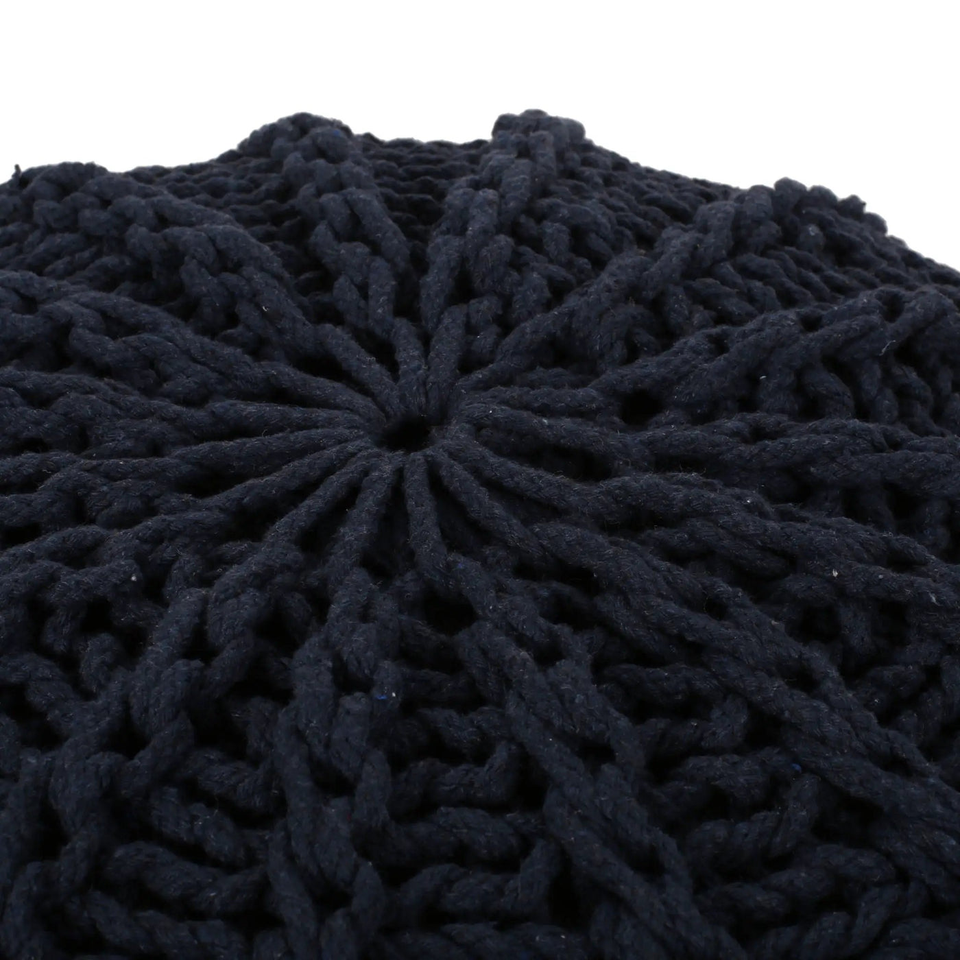 Bordeaux Knitted Round Pouf Ottoman And Floor Cushion by HouseOfZazla
