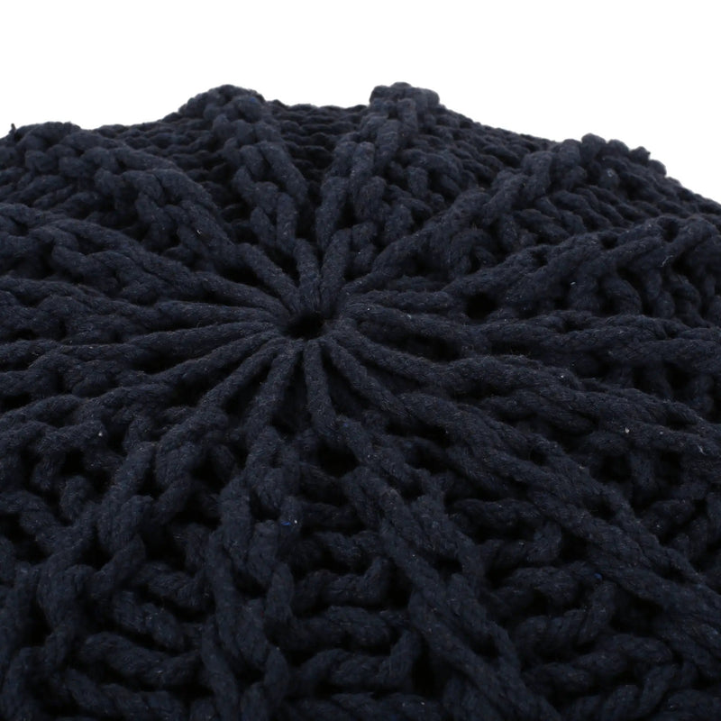 Bordeaux Knitted Round Pouf Ottoman And Floor Cushion by HouseOfZazla