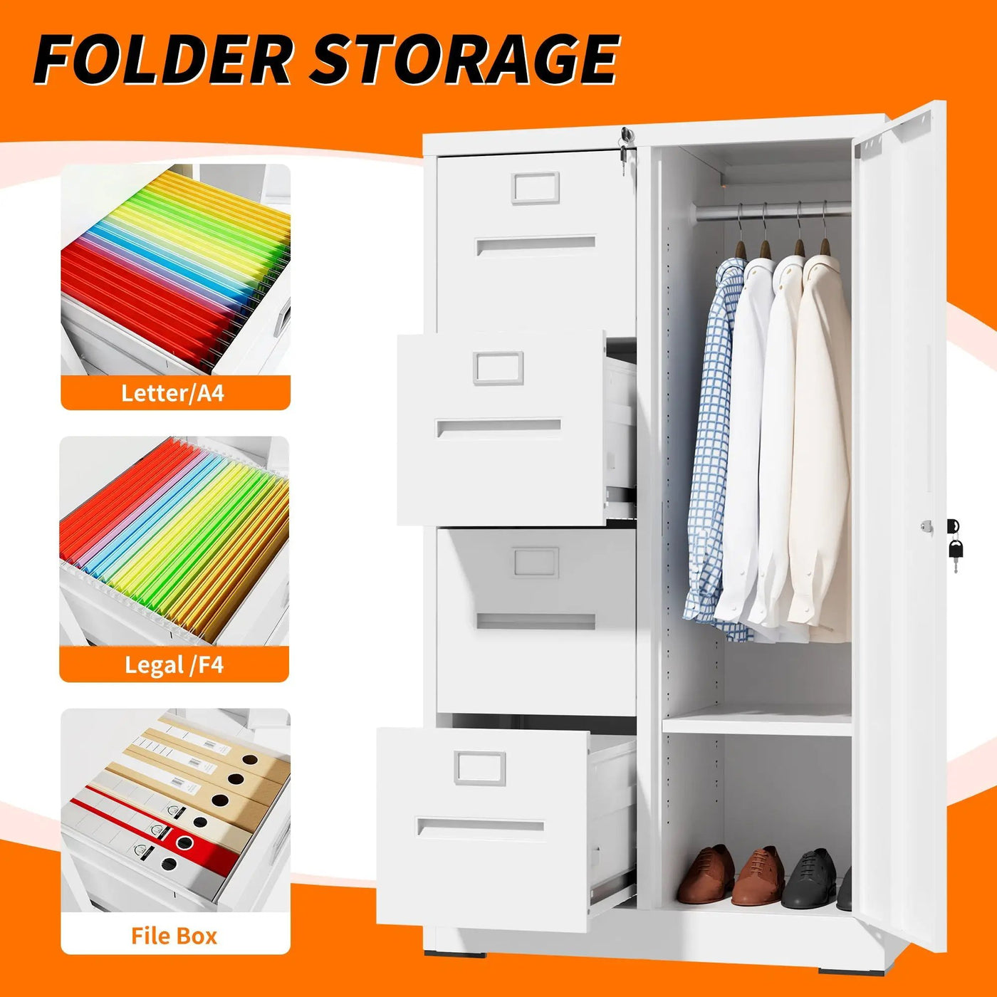 Storage Vertical Filing Cabinet With Lock by HouseOfZazla