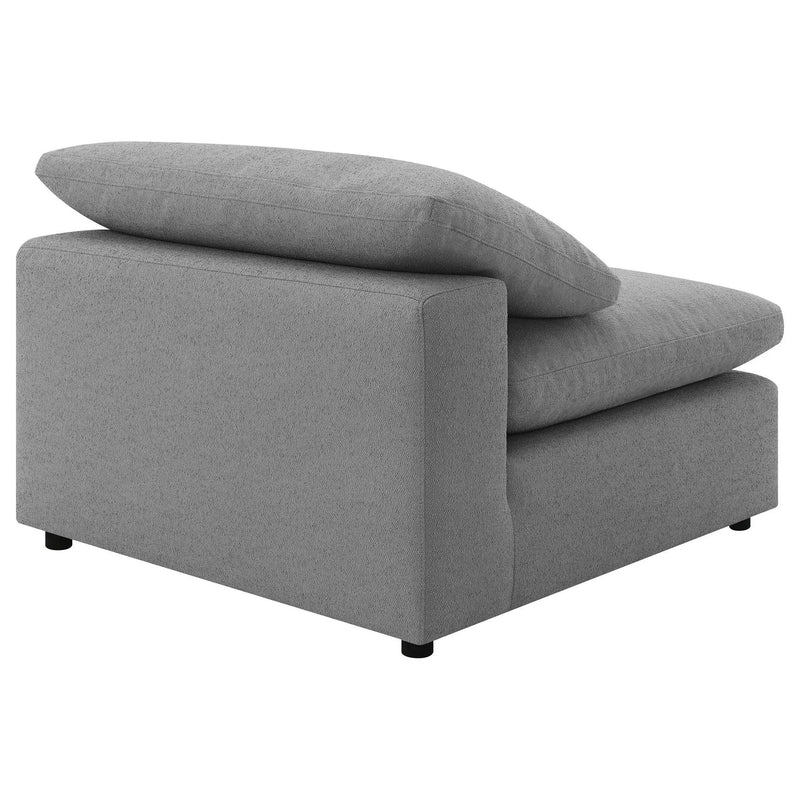 Segoura - Upholstered Armless Chair With Pillow Back, Living Room - Gray by HouseOfZazla