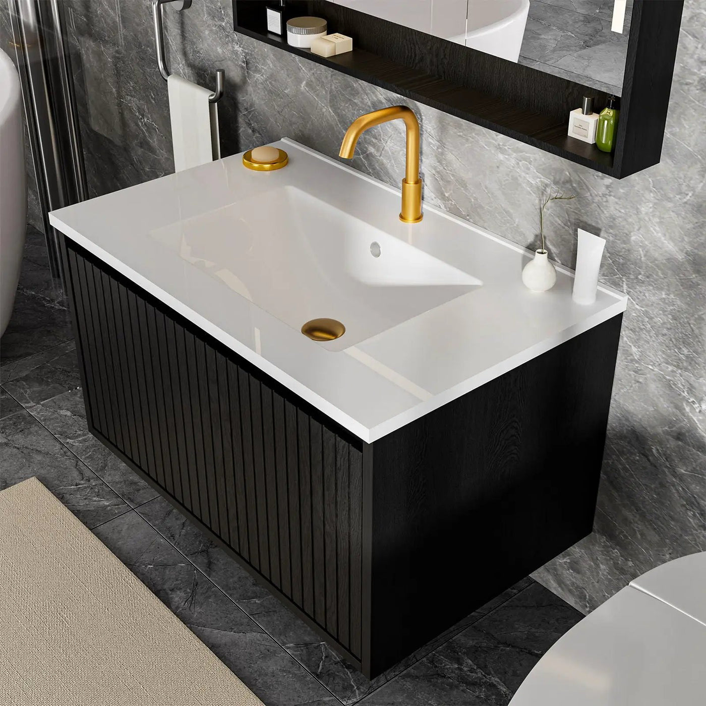 Wall Mounted Floating Bathroom Vanity With Sink And Drawers by HouseOfZazla