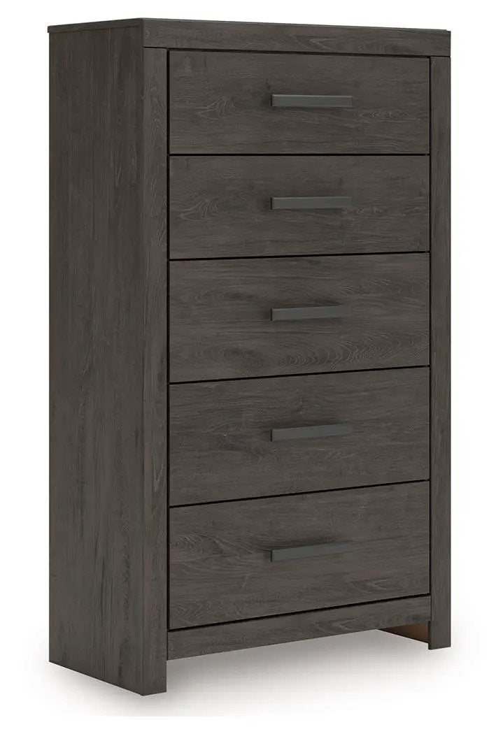 Prendonea - Five Drawer Chest - Charcoal by Unique Piece Furniture
