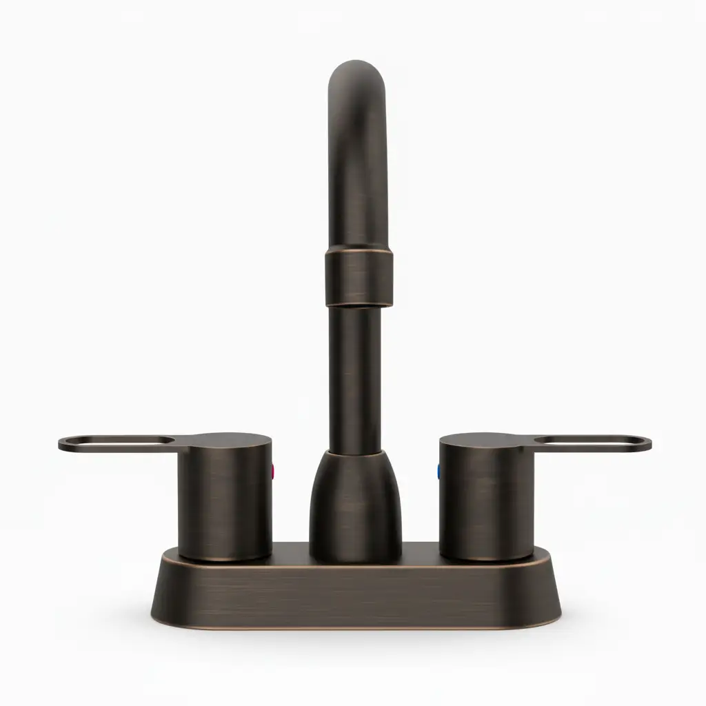 2 Handles Bathroom Sink Faucet, Oil Rubbed Bronze Centerset by HouseOfZazla