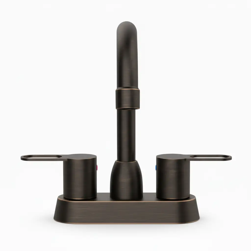 2 Handles Bathroom Sink Faucet, Oil Rubbed Bronze Centerset by HouseOfZazla