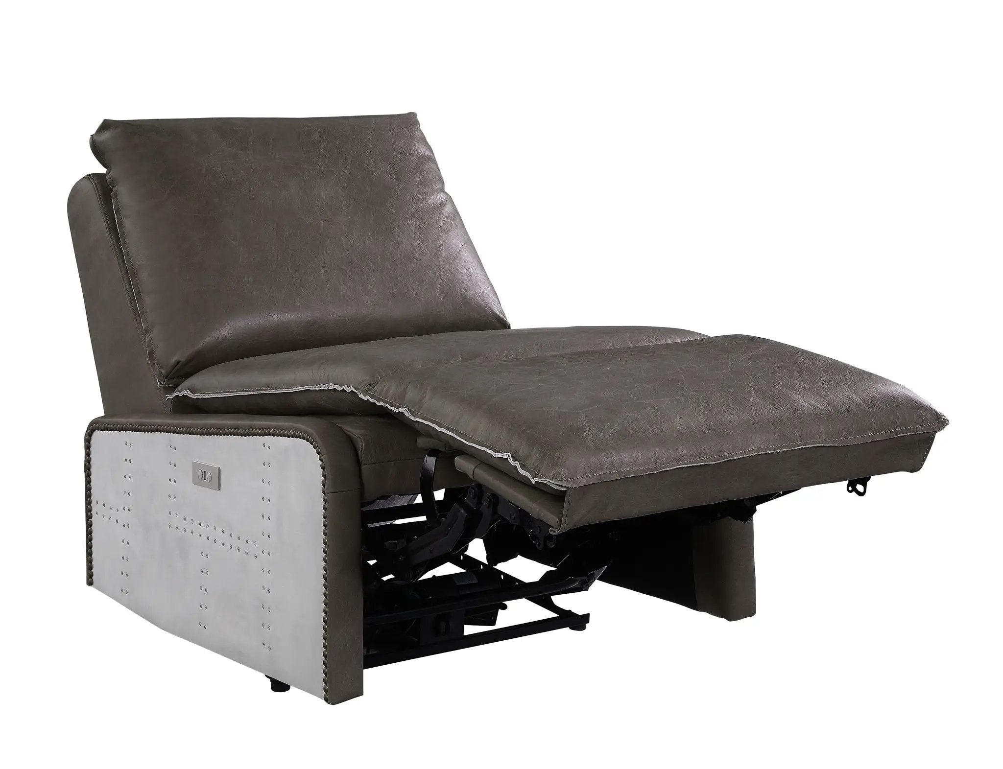 Metier - Power Motion Recliner - Gray / Aluminum by Unique Piece Furniture