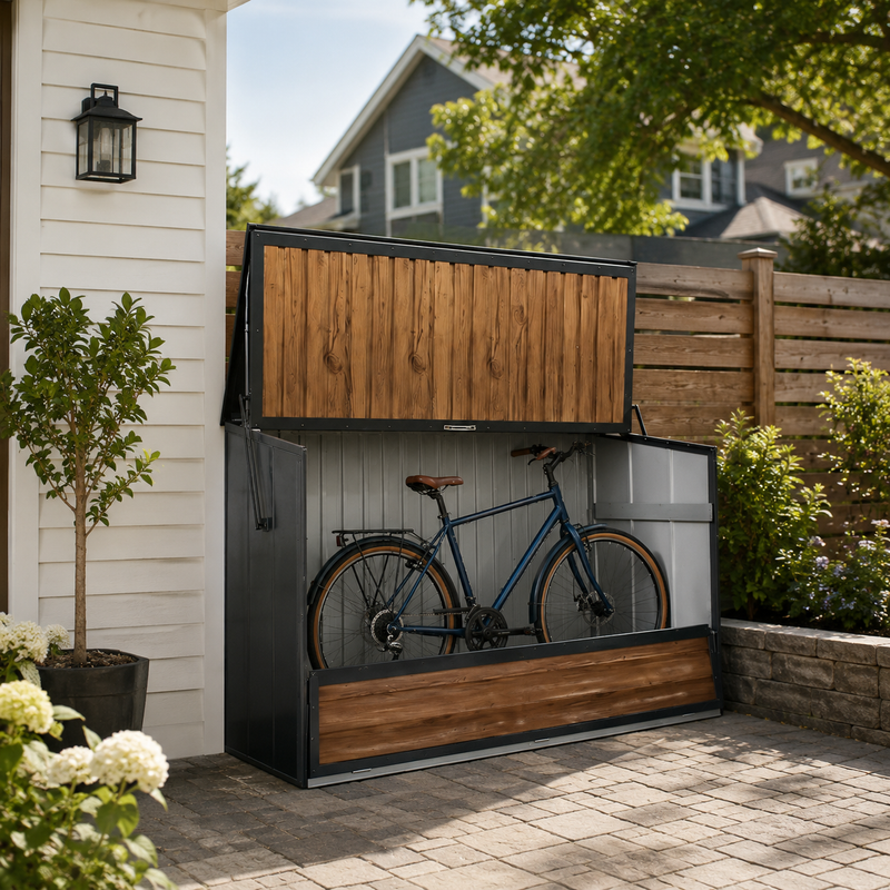Wood Grain Galvanated Steel Storage Cabinet by HouseOfZazla