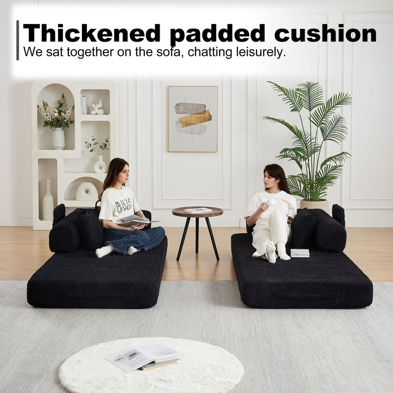 Convertible Sleeper Sofa Bed With Cylindrical Pillow by HouseOfZazla