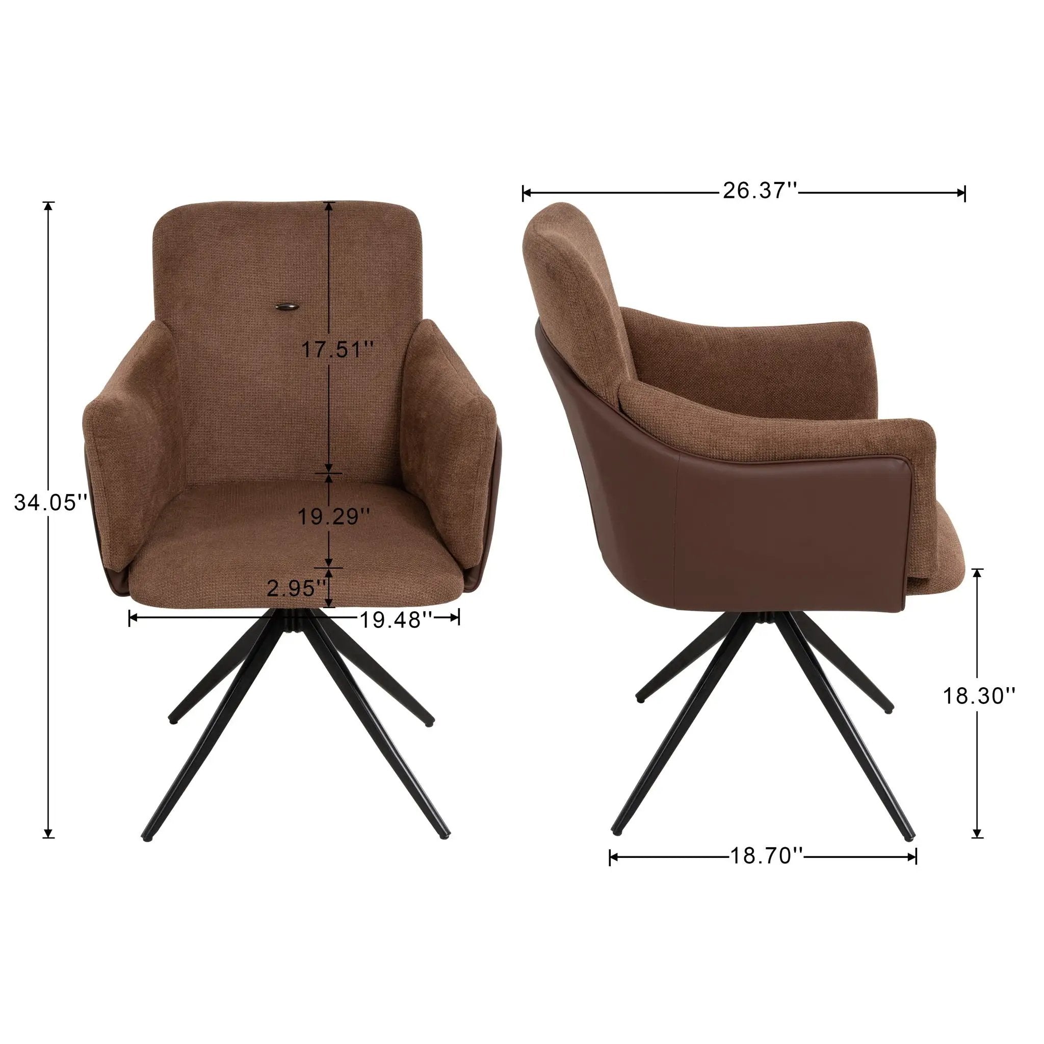 Swivel Home Office Desk Chairs With Arm (Set of 2) by Unique Piece Furniture