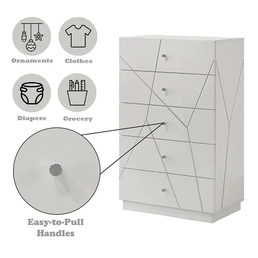 Esther - Chest - White / Silver by Unique Piece Furniture