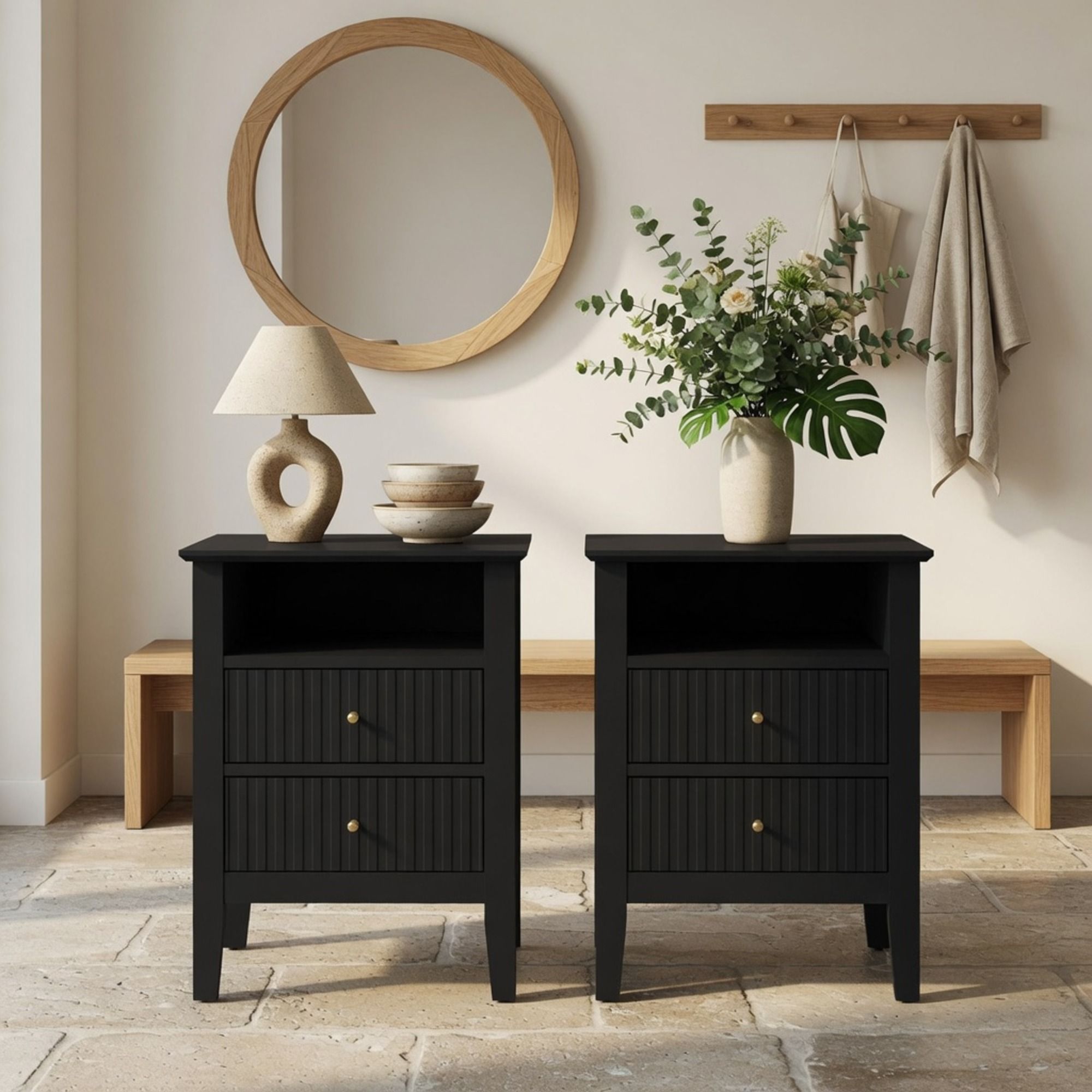 Fluted Nightstand With 2 Drawers by HouseOfZazla