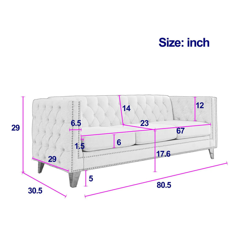 Upholstered Couch Sofa With Button Tufting For Living Room by HouseOfZazla