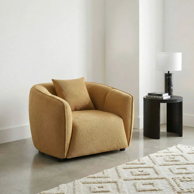 Aleisha Fabric Upholstered Accent Chair Mustard Yellow by Unique Piece Furniture