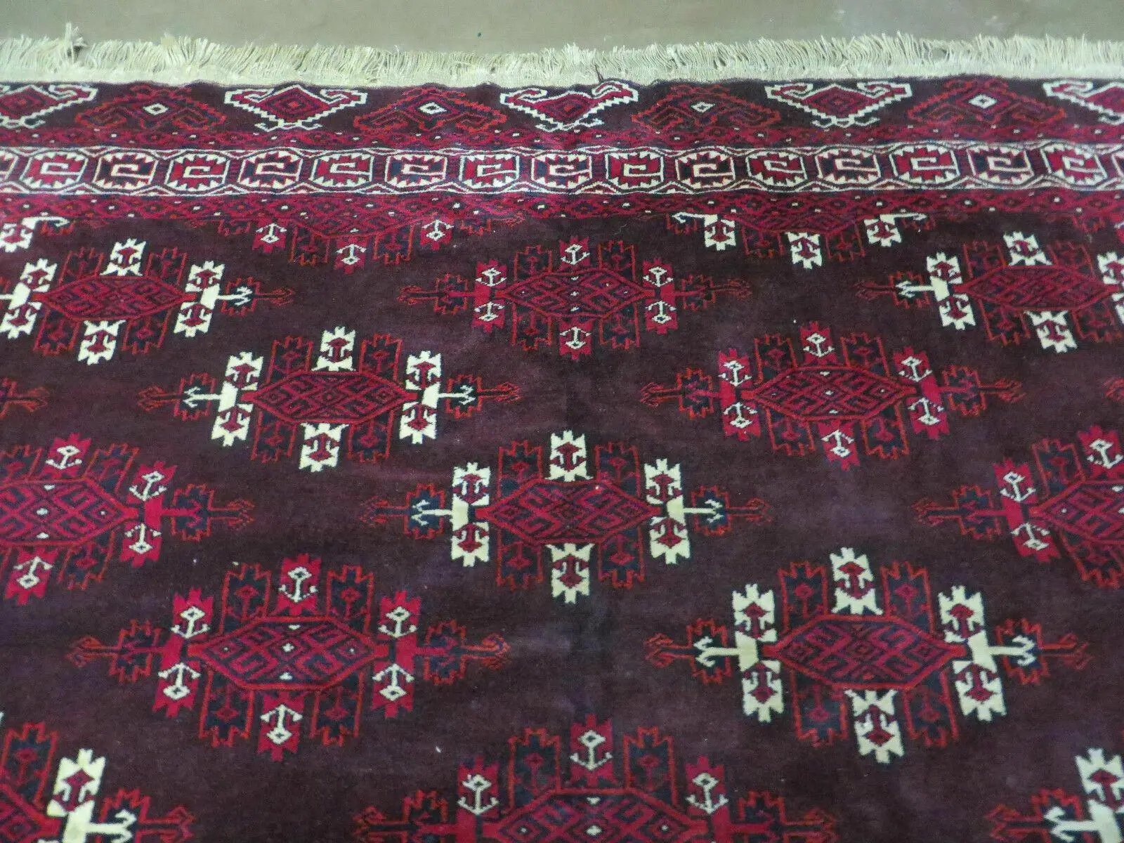 7' X 10' Antique Handmade Yamud Turkoman Wool Rug Excellent by Jewel Rugs