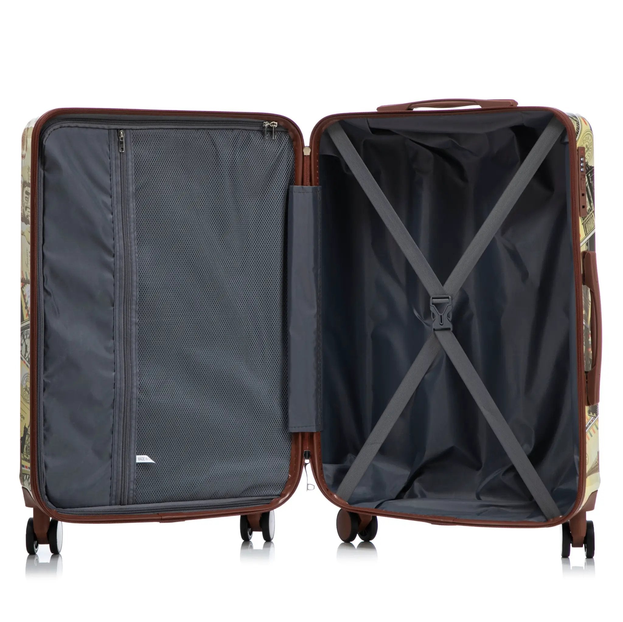 3-Piece PC Spinner Wheel Luggage Set with Printed Pattern by HouseOfZazla
