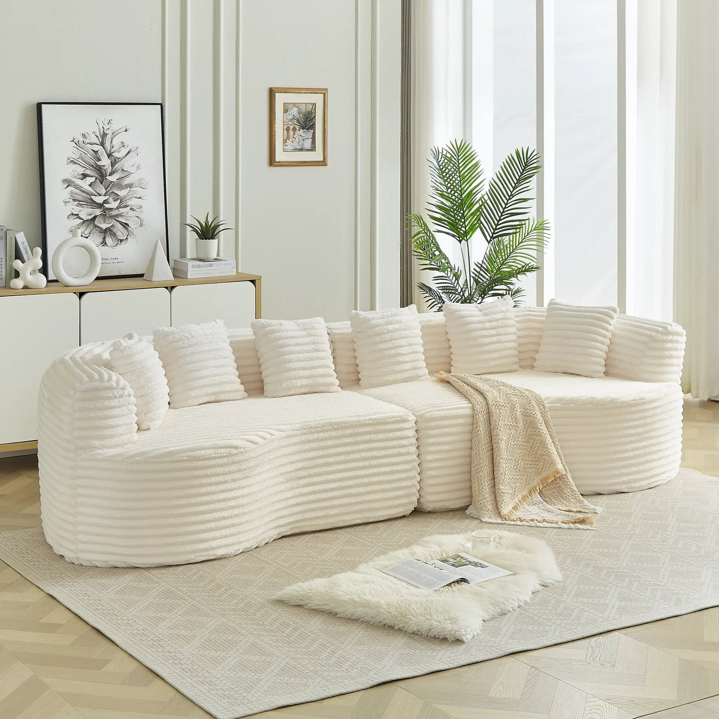 Curved Sectional Sofa - 111.5-inch Oversized Modern Design by HouseOfZazla