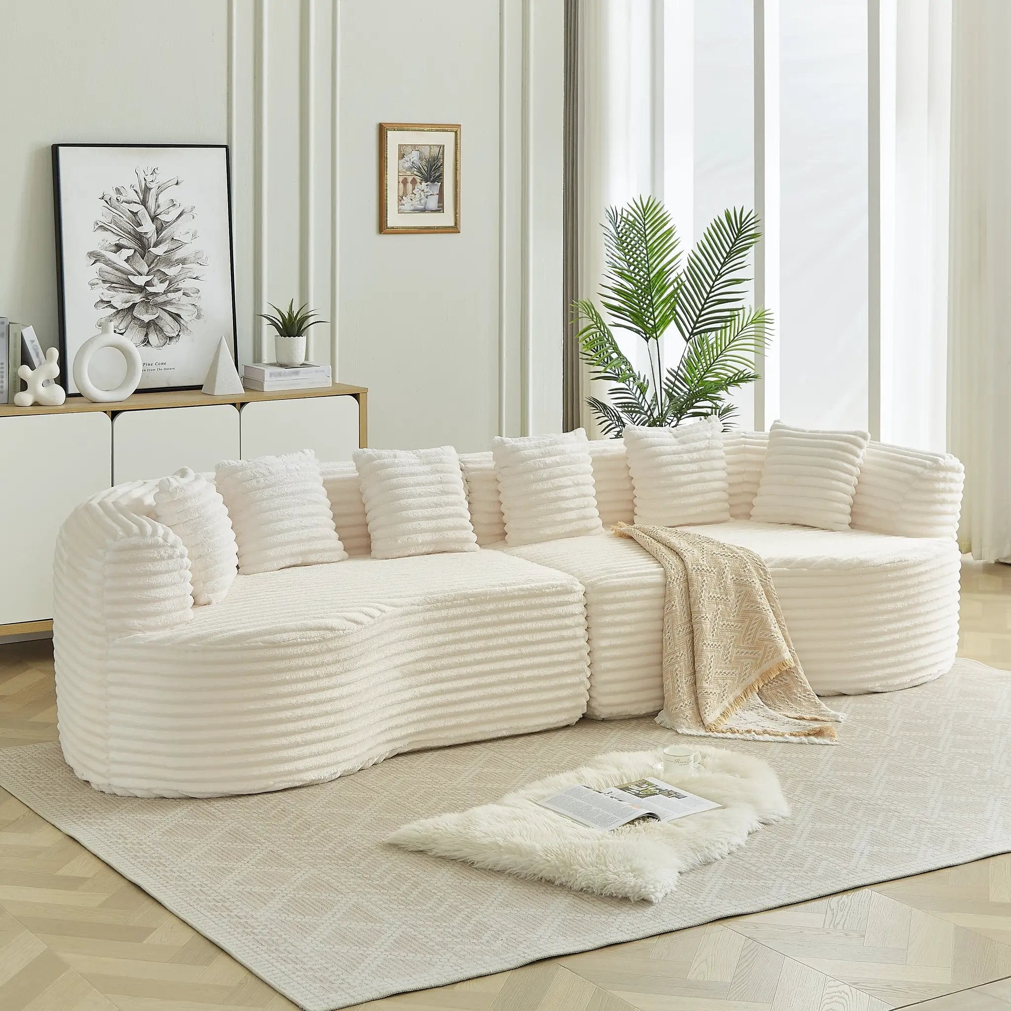 Curved Sectional Sofa - 111.5-inch Oversized Modern Design by HouseOfZazla
