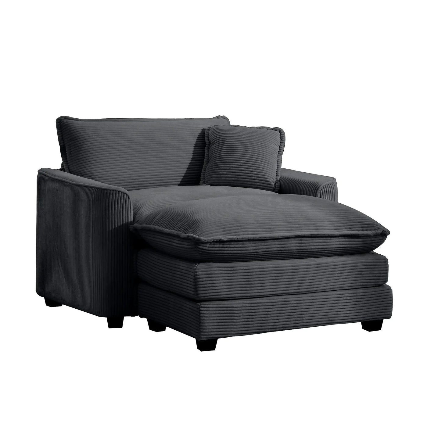 Classic Modern Comfortable Single Chair Deep Seat Sofa With Footstool by Unique Piece Furniture
