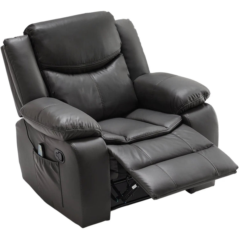Recliner Chair With Vibration And Heating - Gray by HouseOfZazla