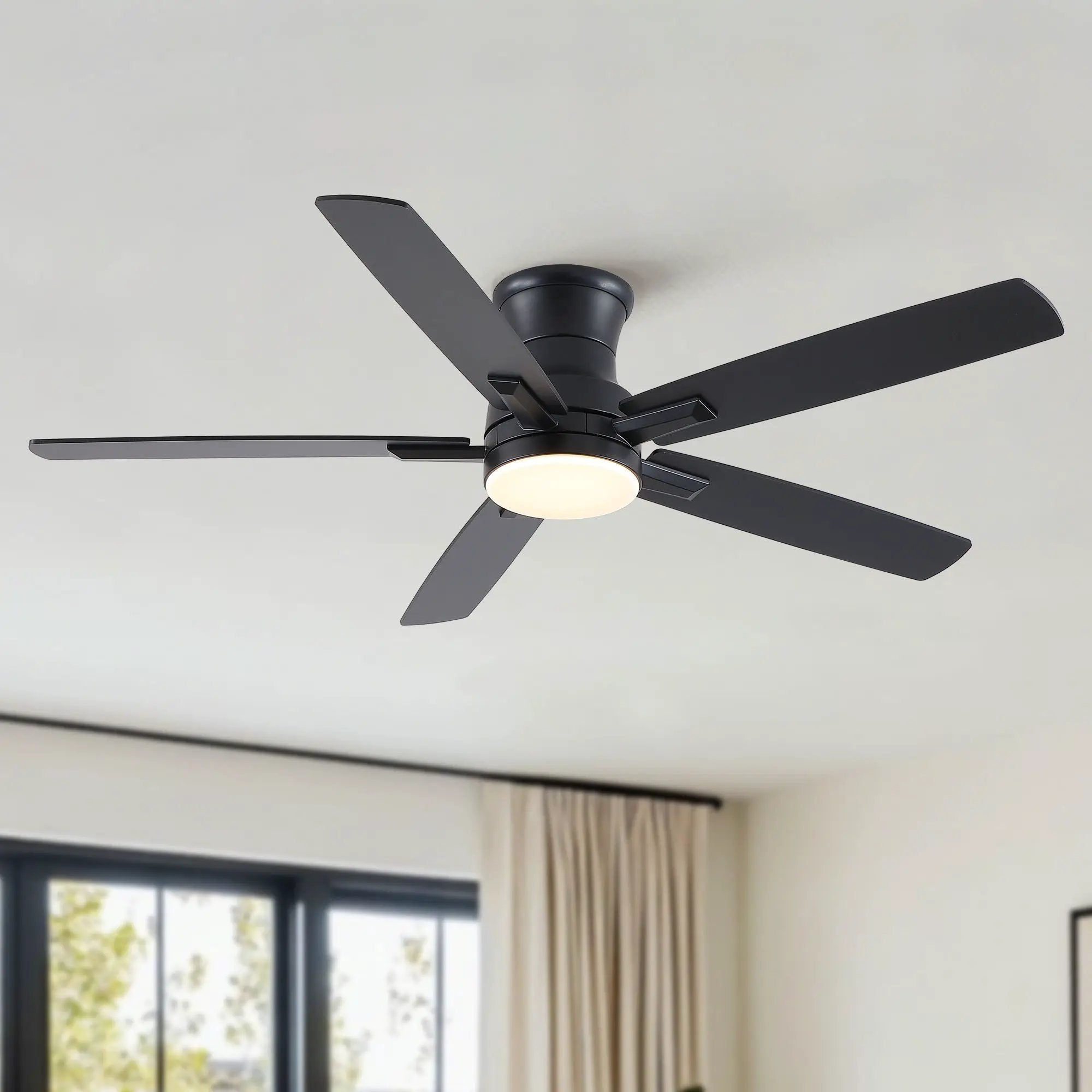 Mordern Flush Mount Ceiling Fan With Light And Remote Control by Unique Piece Furniture