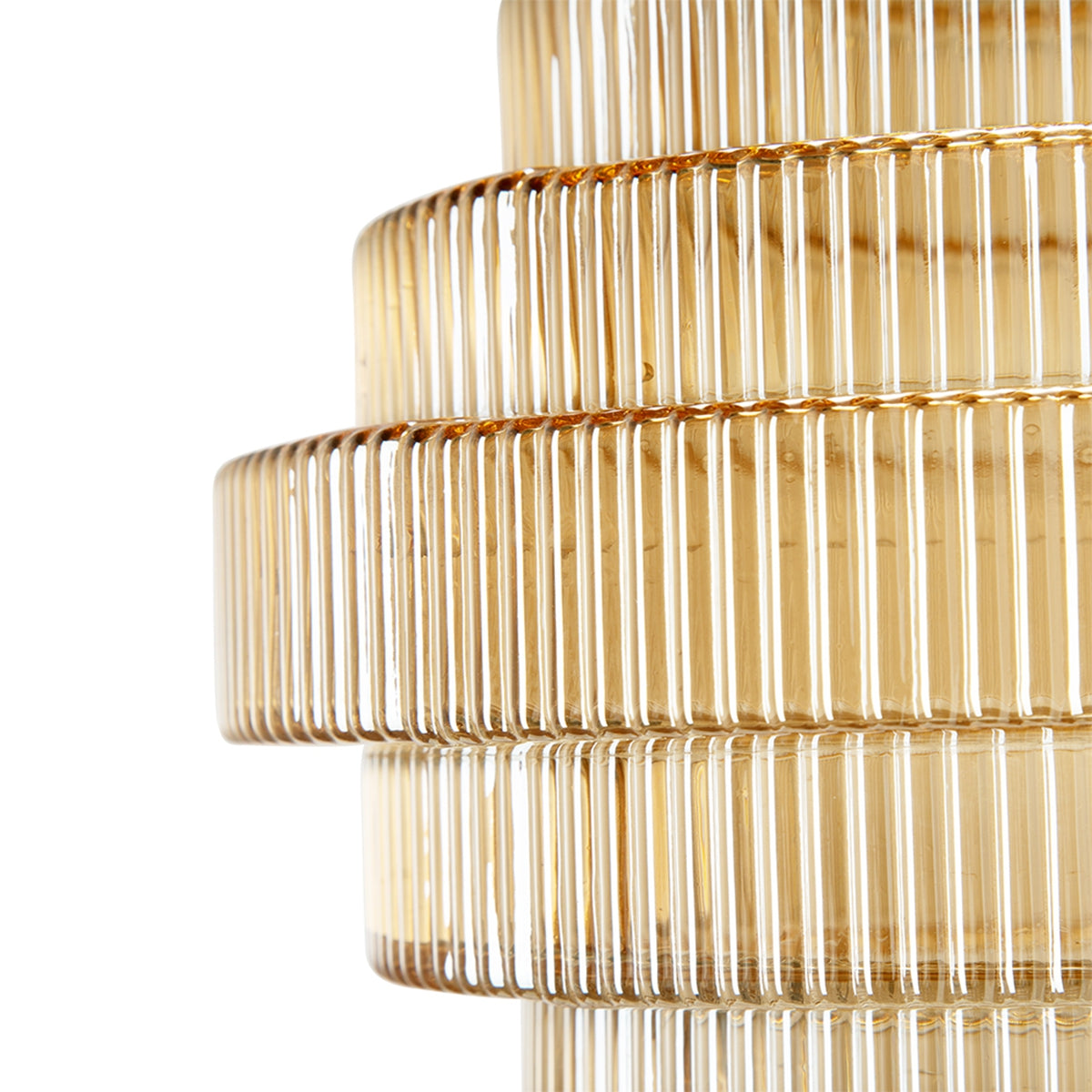 9.1x9.8" Tiered Geometric Amber Luster Clear Vase by HouseOfZazla