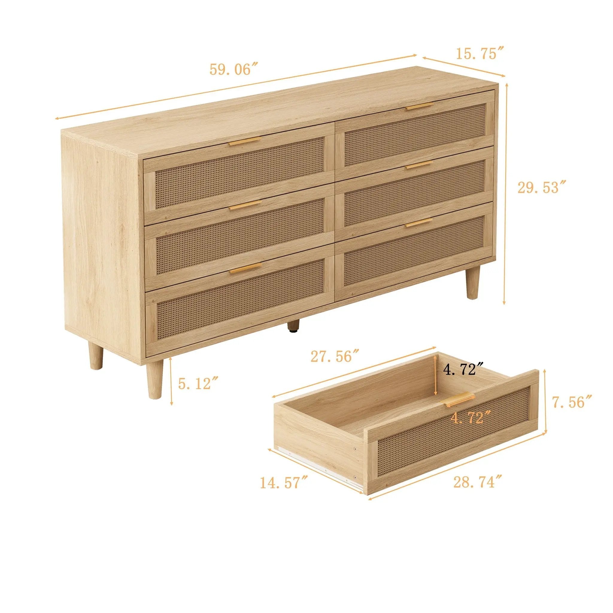 6 Drawer Storage Modern Cabinet For Bedroom by Unique Piece Furniture