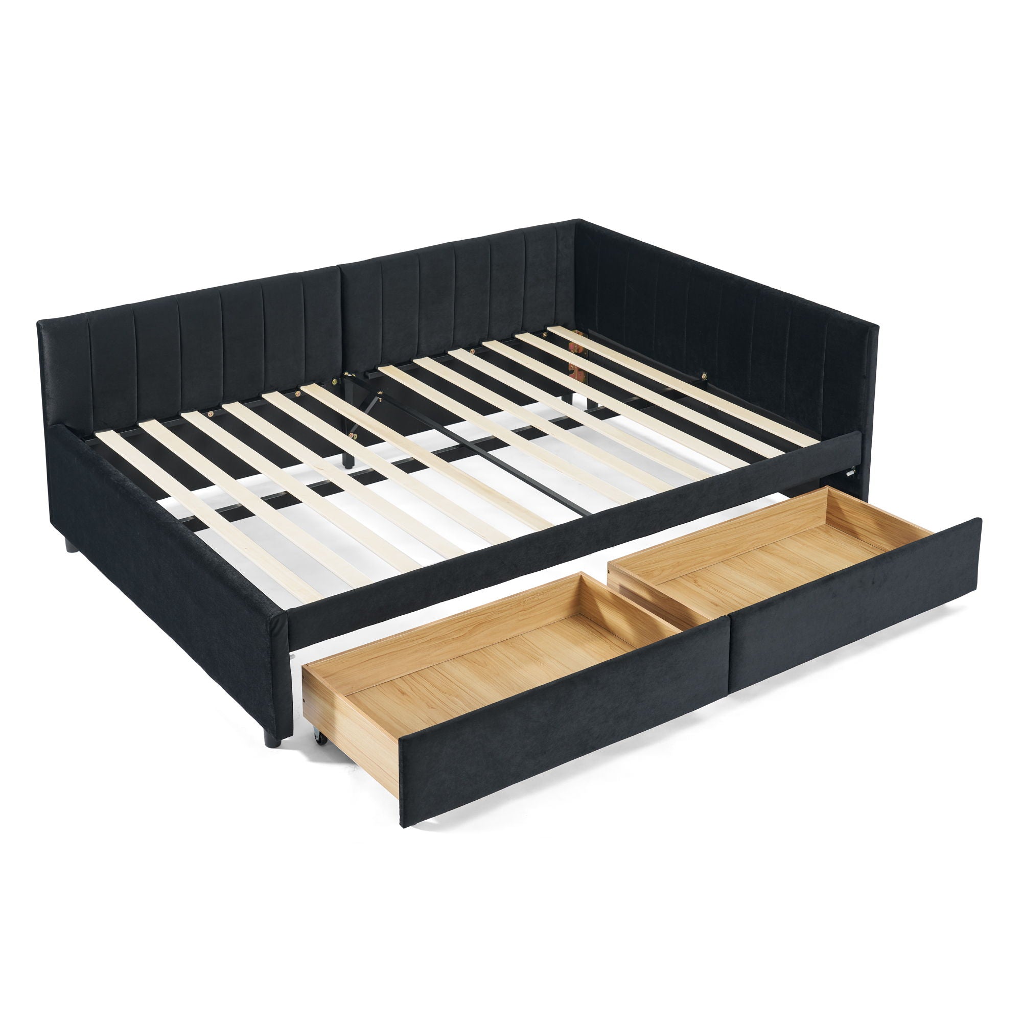Upholstered Tufted Daybed Frame With Storage Drawers by HouseOfZazla