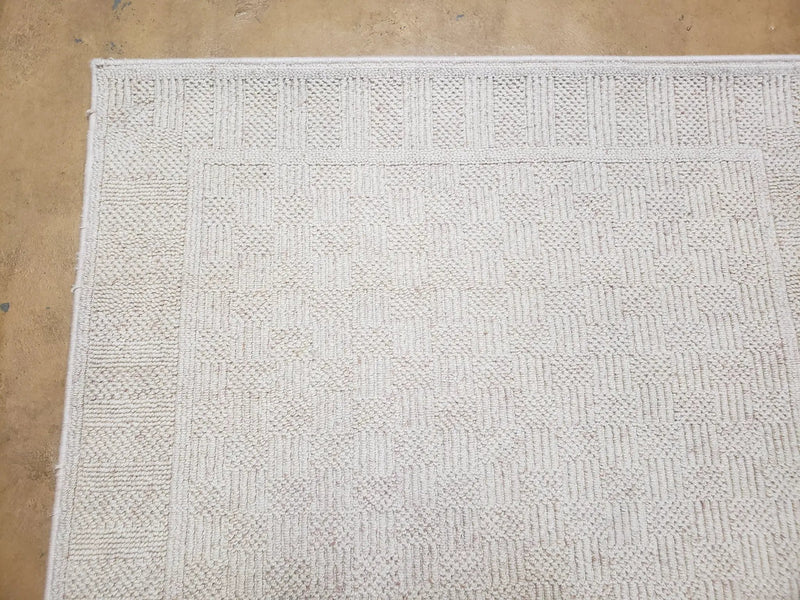 3x5 Karastan Rug Chaumiere Collection, Kara-Loc, Design #291/9866, Creme Color, Textured Squares II Patern, 3'6" x 5' 3" Carpet by Jewel Rugs