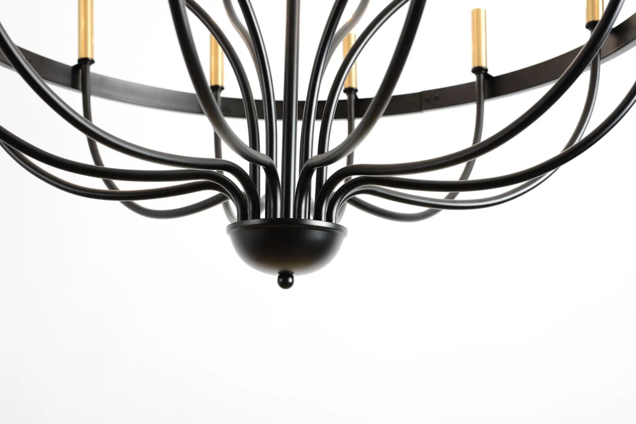 15-Light Industrial Iron Candle Chandelier Modern Farmhouse Pendant Light by HouseOfZazla