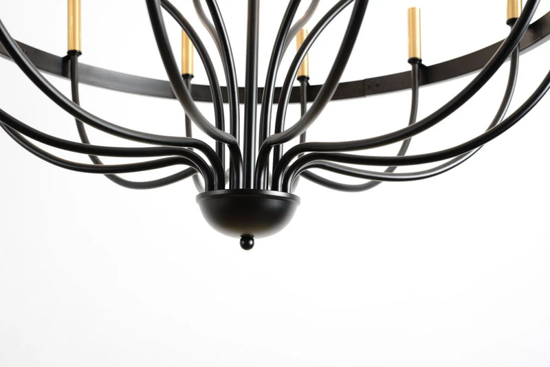 15-Light Industrial Iron Candle Chandelier Modern Farmhouse Pendant Light by HouseOfZazla