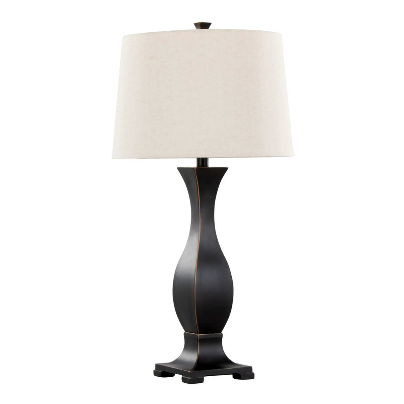 Riley - Contemporary Table Lamp (Set of 2) - Oil Rubbed Bronze / Oat by HouseOfZazla