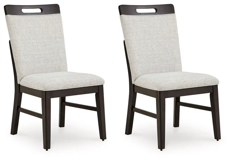 Neymorton - Dining Upholstered Side Chair (Set of 2) - Light Gray / Brown by Unique Piece Furniture