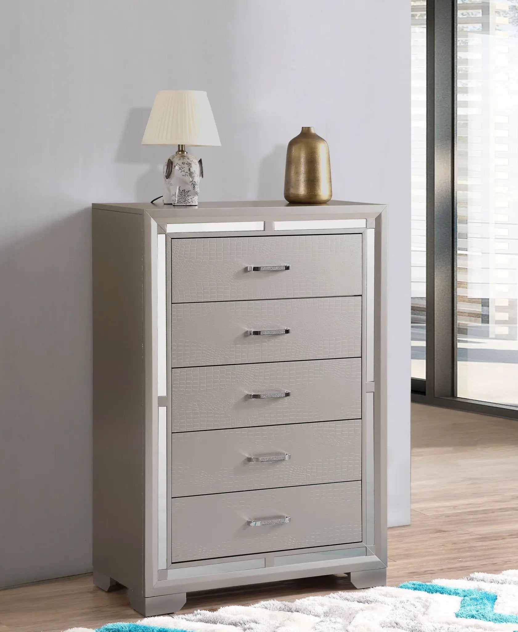 Alana - Chest - Silver Champagne by Unique Piece Furniture