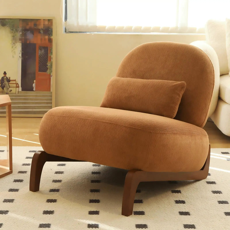 Cute Accent Chair with Solid Wood Legs by HouseOfZazla
