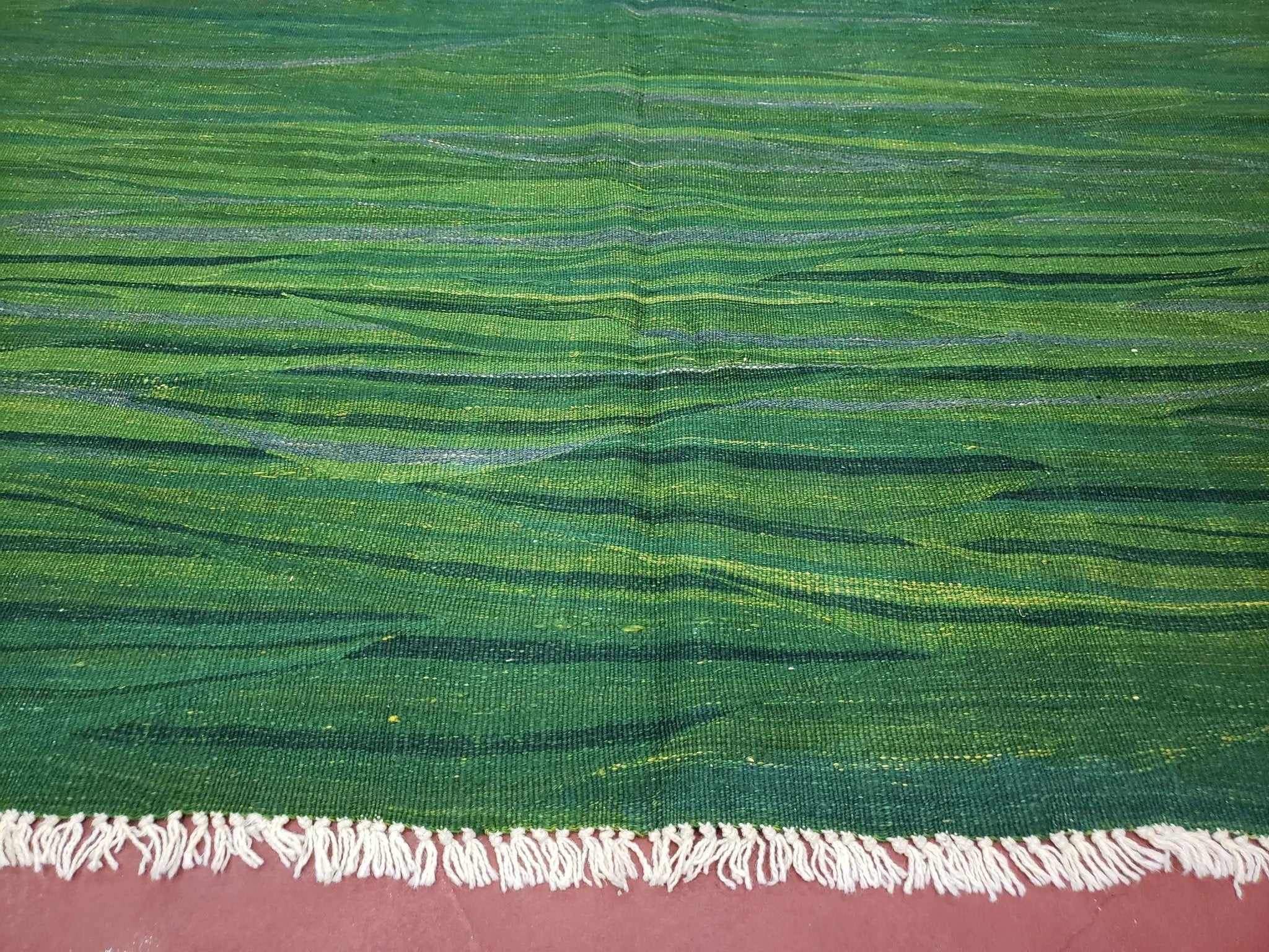 Green Turkish Kilim Rug, 6x9 - 7x10 Rugs, Bird, Handmade New Area Rug, Wool, Bohemian Boho Decor, Hand Woven, Modern Abstract Flat Weave Rug by Jewel Rugs