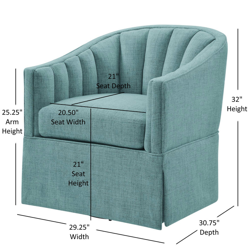 Solitude - Skirted Swivel Accent Chair With Hemp Like by HouseOfZazla