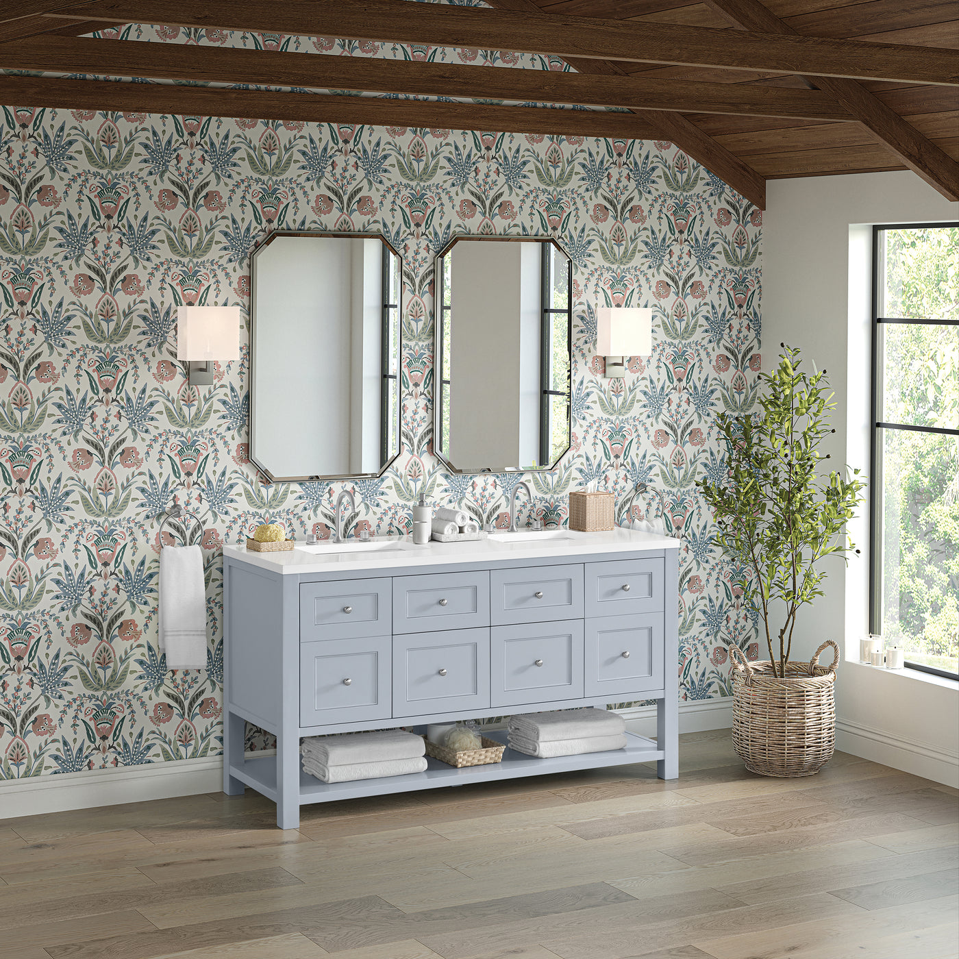 James Martin Breckenridge 60" Double Bathroom Vanity, Serenity Blue, view 33