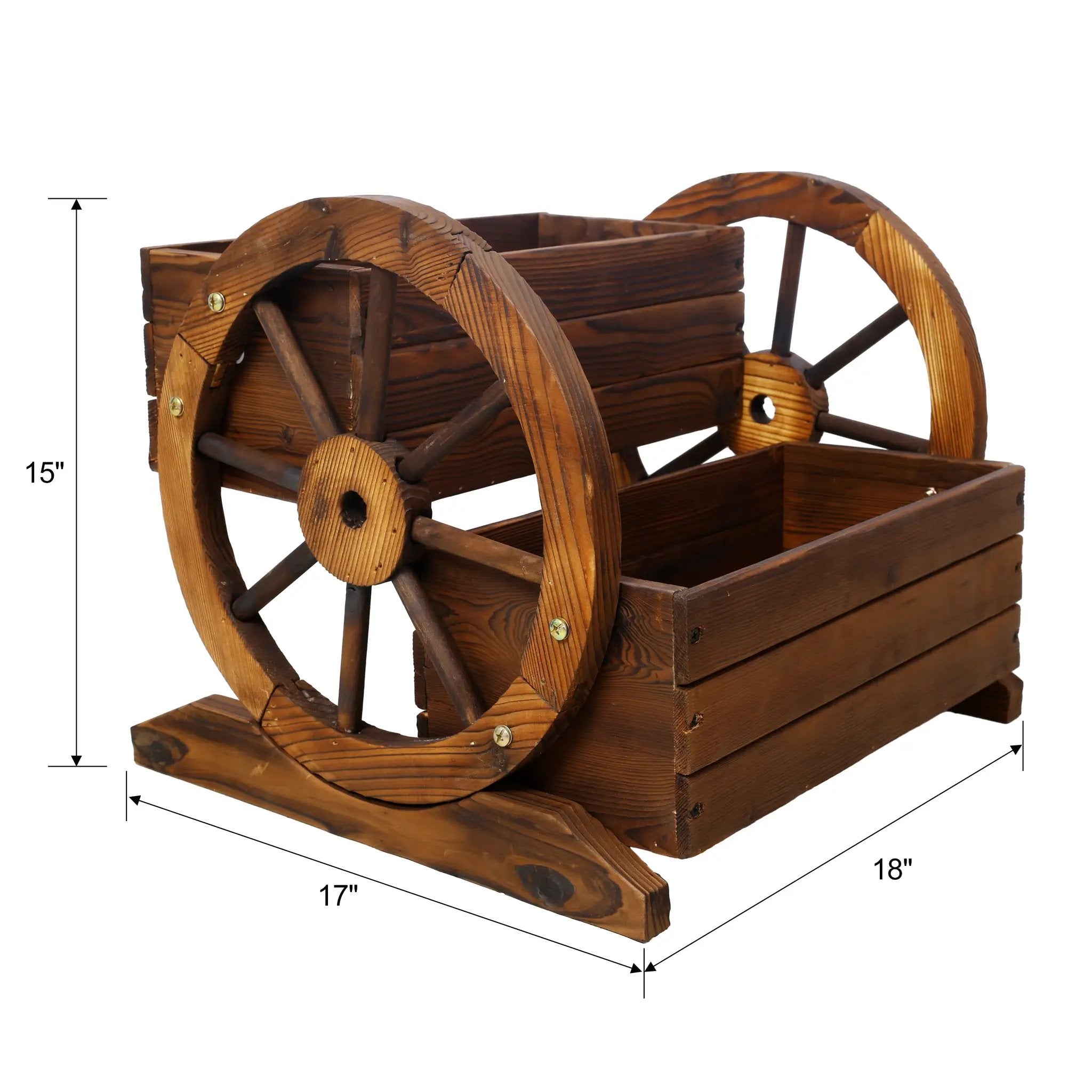 Wooden Wagon Planter Box with Wheels by HouseOfZazla