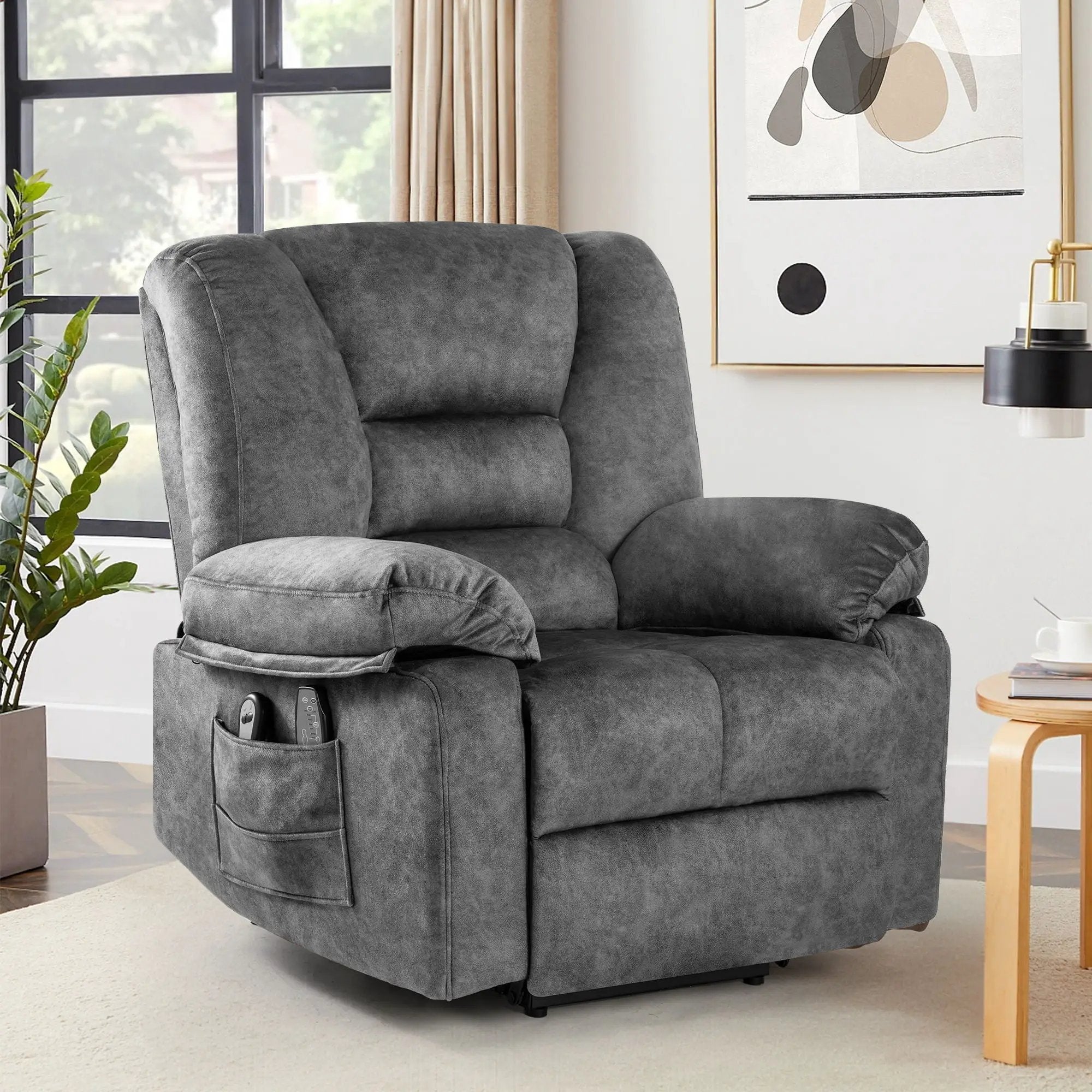 Power Lift Recliner Chair Sofa With Massage by Unique Piece Furniture