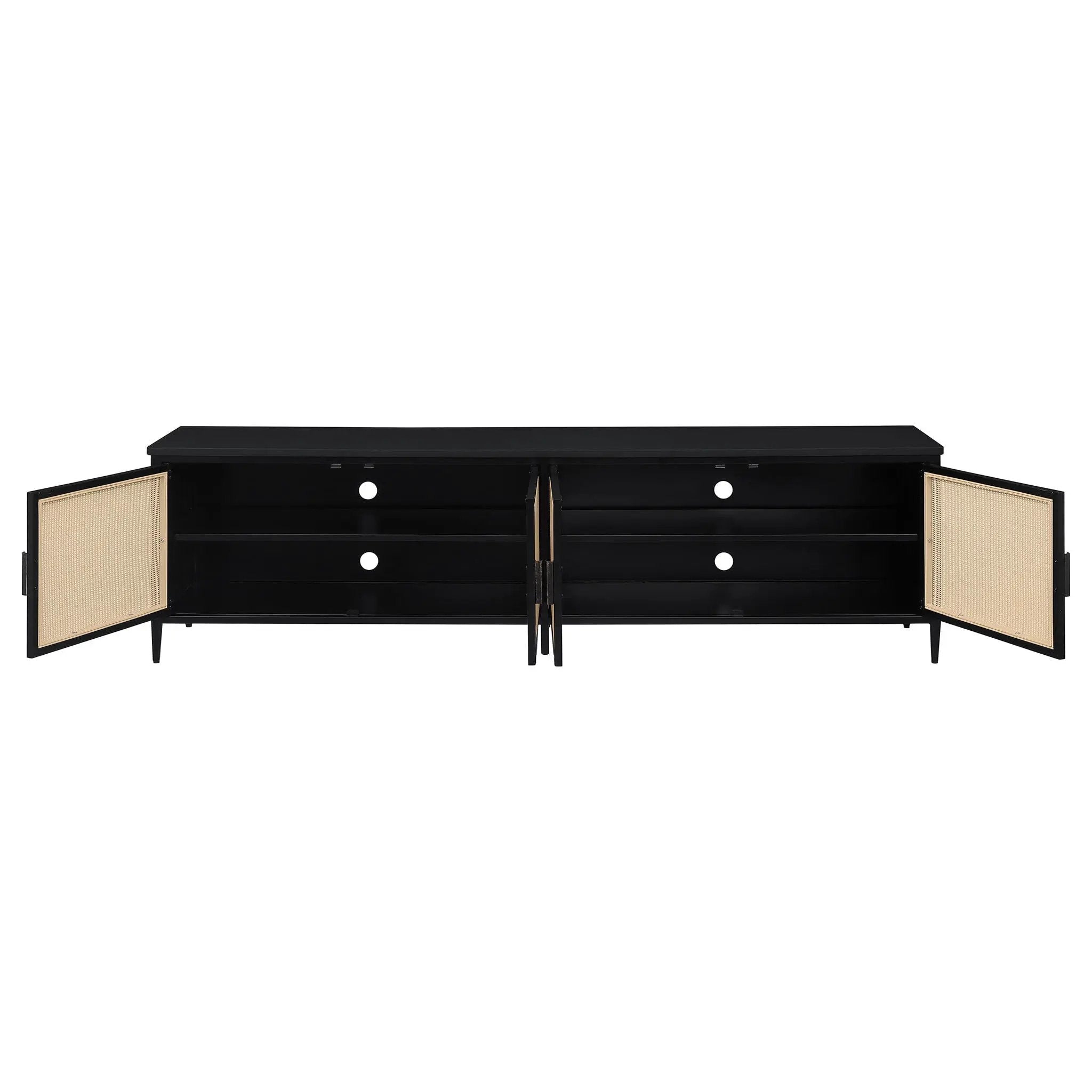 Amherst 4-door 78-inch Metal TV Stand Media Console Black by Unique Piece Furniture
