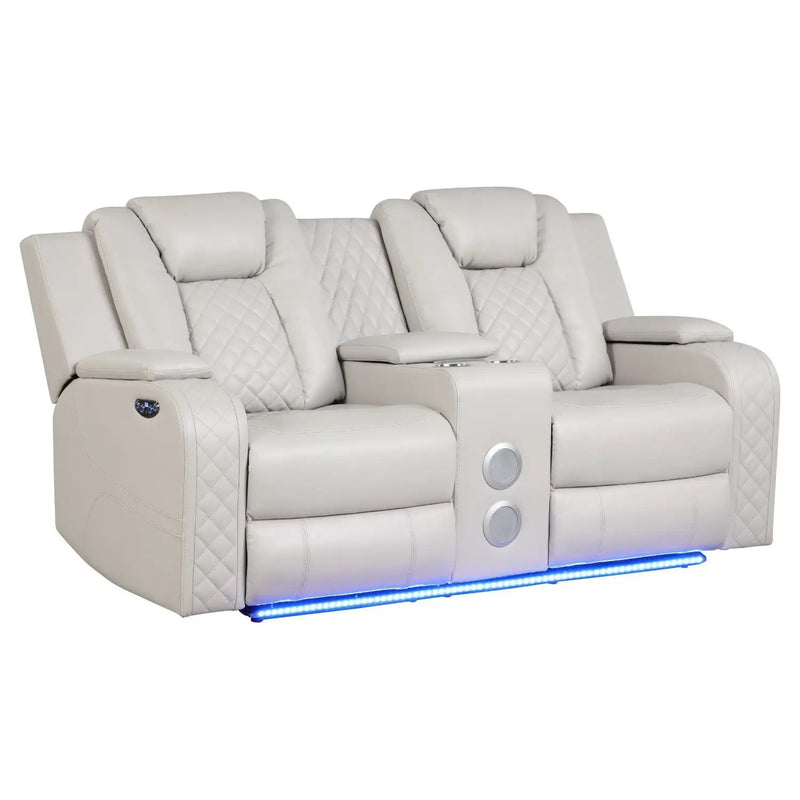 Benz - Power Recliner Set With LED Lighting And USB Charging by HouseOfZazla